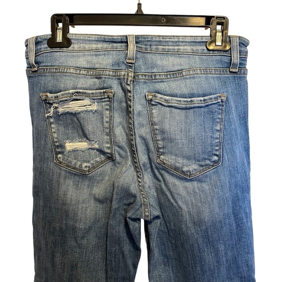 Flying Monkey Size 29 Midrise Distressed Bootcut Jeans Medium Wash cowboy grunge - Picture 5 of 10